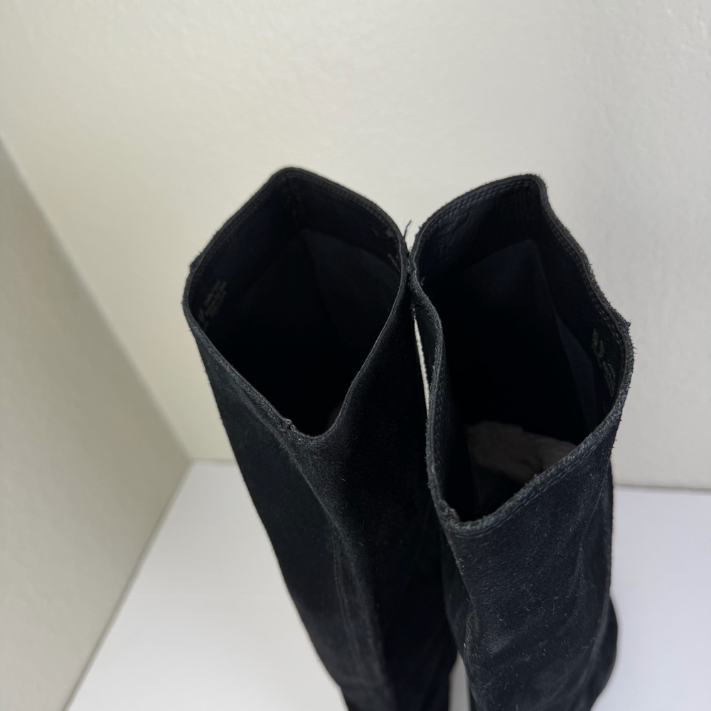 Sam Edelman Women’s Black Suede Knee High Rowena Stacked Heel Boots Size 7M - Picture 8 of 12